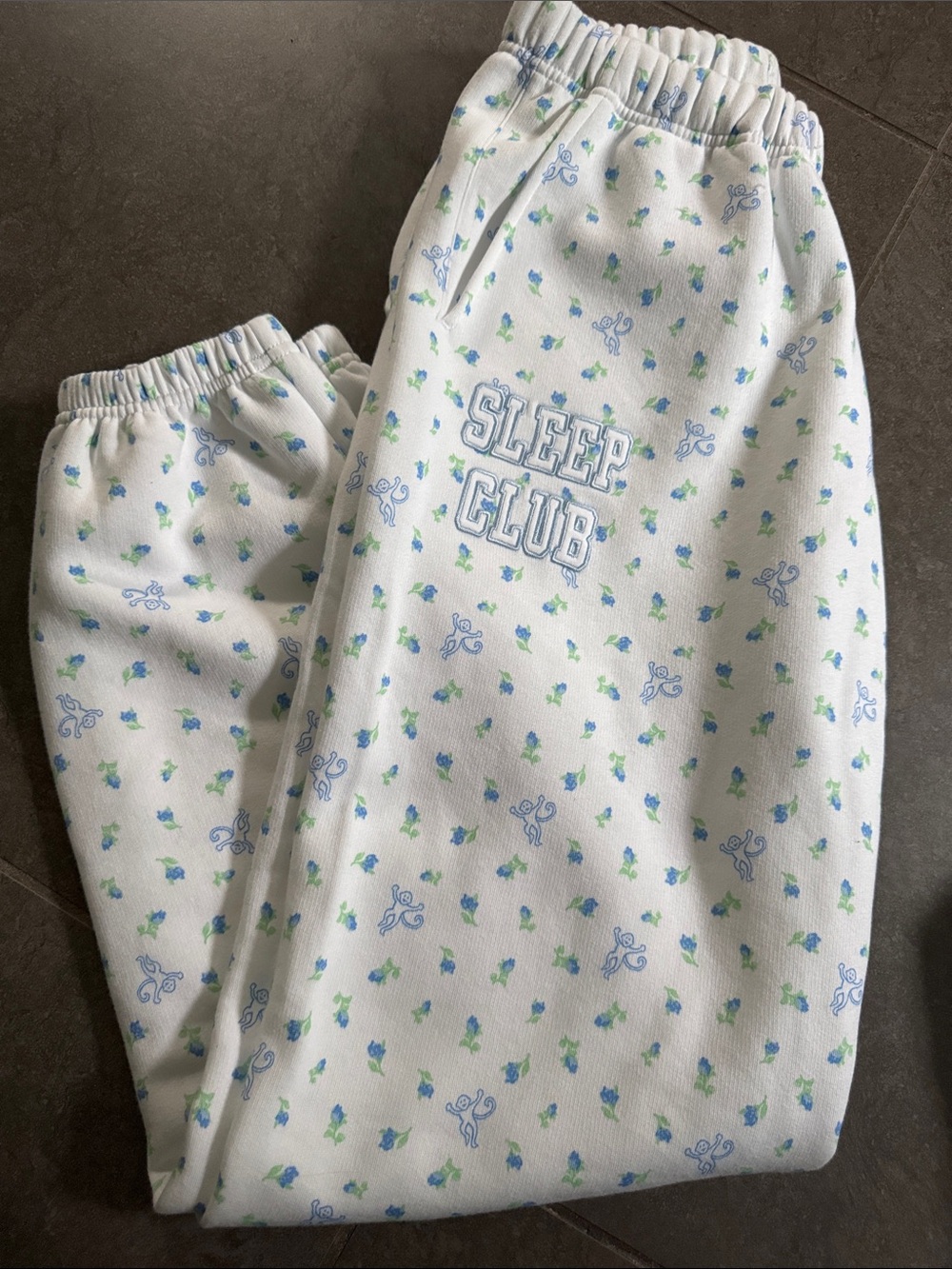 Roller Rabbit Sleep Club White Floral sweat pants
